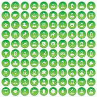 100 avatar pictogrammen instellen groene cirkel vector