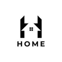 beginletter h huis huis logo ontwerp. vectorillustratie van h brief huis gevormd voor bedrijf. modern design platte pictogramsjabloon vector