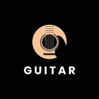 gitaar akoestische muziek teken symbool logo ontwerp vector