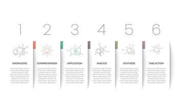 creatieve minimale zakelijke infographic template.timeline processen met papier gesneden ontwerp en 6 opties, stappen of onderdelen voor banner of dia presentatie.simple workflow layout ontwerpelement met pictogrammen. vector