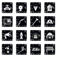 brandweerman tools iconen set vector