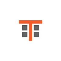 logo letter t architectuur gebouw vector