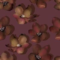 herfst aquarel bloemen naadloos patroon seizoensgebonden boeket vector