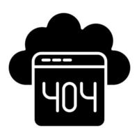 glyph-pictogram voor cloudfout vector