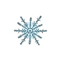 een handgetekende sneeuwvlok. vectorillustratie in doodle stijl. winterse stemming. hallo 2023. prettige kerstdagen en gelukkig nieuwjaar. blauw element op een witte achtergrond. vector