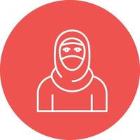 hijab lijn cirkel achtergrond icoon vector