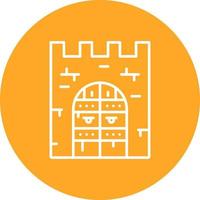 kasteel poort lijn cirkel achtergrond icoon vector