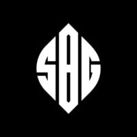 sbg cirkel letter logo ontwerp met cirkel en ellipsvorm. sbg ellipsletters met typografische stijl. de drie initialen vormen een cirkellogo. sbg cirkel embleem abstracte monogram brief mark vector. vector