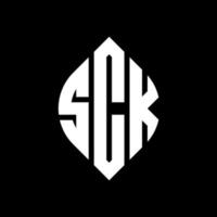 sck cirkel letter logo ontwerp met cirkel en ellipsvorm. sck-ellipsletters met typografische stijl. de drie initialen vormen een cirkellogo. sck cirkel embleem abstracte monogram brief mark vector. vector