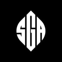 sga cirkel letter logo ontwerp met cirkel en ellipsvorm. sga ellipsletters met typografische stijl. de drie initialen vormen een cirkellogo. sga cirkel embleem abstracte monogram brief mark vector. vector