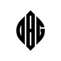 obg cirkel letter logo ontwerp met cirkel en ellipsvorm. obg ellipsletters met typografische stijl. de drie initialen vormen een cirkellogo. obg cirkel embleem abstracte monogram brief mark vector. vector