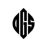 ogs cirkel letter logo ontwerp met cirkel en ellipsvorm. ogs ellipsletters met typografische stijl. de drie initialen vormen een cirkellogo. ogs cirkel embleem abstracte monogram brief mark vector. vector