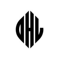 ohl cirkel letter logo ontwerp met cirkel en ellipsvorm. ohl ellipsletters met typografische stijl. de drie initialen vormen een cirkellogo. ohl cirkel embleem abstracte monogram brief mark vector. vector