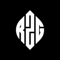 rzg cirkel letter logo-ontwerp met cirkel en ellipsvorm. rzg ellipsletters met typografische stijl. de drie initialen vormen een cirkellogo. rzg cirkel embleem abstracte monogram brief mark vector. vector