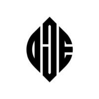 oje cirkel letter logo ontwerp met cirkel en ellipsvorm. oje ellipsletters met typografische stijl. de drie initialen vormen een cirkellogo. oje cirkel embleem abstracte monogram brief mark vector. vector