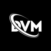 dvm-logo. dvm brief. dvm brief logo ontwerp. initialen dvm-logo gekoppeld aan cirkel en monogram-logo in hoofdletters. dvm typografie voor technologie, zaken en onroerend goed merk. vector