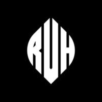 rvh cirkel letter logo ontwerp met cirkel en ellipsvorm. rvh ellipsletters met typografische stijl. de drie initialen vormen een cirkellogo. rvh cirkel embleem abstracte monogram brief mark vector. vector