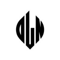 oln cirkel letter logo ontwerp met cirkel en ellipsvorm. oln ellipsletters met typografische stijl. de drie initialen vormen een cirkellogo. oln cirkel embleem abstracte monogram brief mark vector. vector