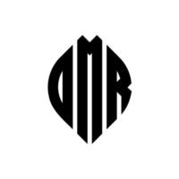 omr cirkel letter logo ontwerp met cirkel en ellipsvorm. omr ellipsletters met typografische stijl. de drie initialen vormen een cirkellogo. omr cirkel embleem abstracte monogram brief mark vector. vector