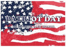 patriot day banner met usa vlag. grunge textuur. vectorillustratie. vector