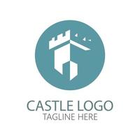 kasteel logo symbool vector illustratie ontwerpsjabloon