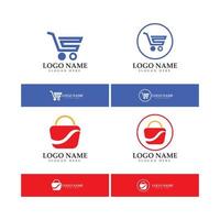 e-commerce logo en online winkel logo-ontwerp met modern concept vector