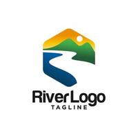 vallei rivier logo Stockafbeelding vector