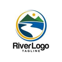 vallei rivier logo Stockafbeelding vector