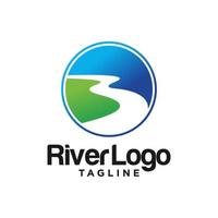 vallei rivier logo Stockafbeelding vector