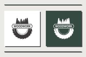 houtwerk, logo-ontwerp voor timmerwerk vector