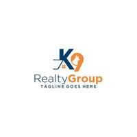 k9 realty huis en onroerend goed logo teken ontwerp vector