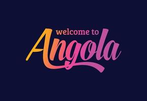 welkom bij angola woord tekst creatieve lettertype ontwerp illustratie. welkom teken vector