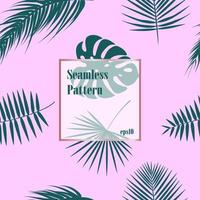 tropisch patroon, naadloze palmbladeren achtergrond. groen patroon met palmtak op roze achtergrond. vector