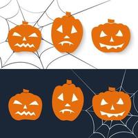 enge pompoen pictogramserie. Halloween-groet. vectorillustratie. vector