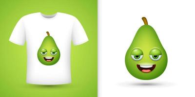 avocado op wit overhemd. vector