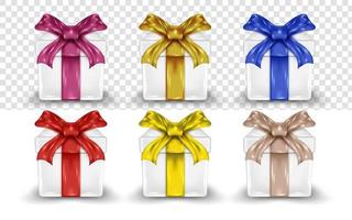 geschenkdoos set met verschillende kleuren lint speciaal valentijn vector
