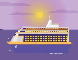 cruiseschip plat ontwerp vector