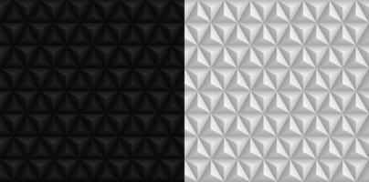 zwart en wit 3d driehoek achtergronden naadloze patronen vector