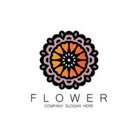 bloemenlogo-ontwerp, mandala-kunstvector, voor bedrijfsmerk, bannersticker of product vector