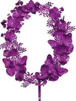 paarse krans, taarttopper met vlinder en bloemen. vector