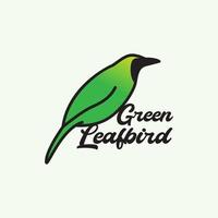 grotere groene bladvogel logo ontwerp vector grafisch symbool pictogram illustratie creatief idee