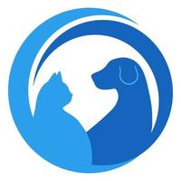 illustratie logo van dierenverzorging, dierenkliniek, dierenwinkel op een witte achtergrond vector