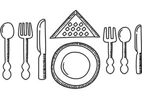 Diner Set Table Vector