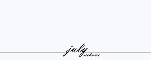 eenvoudige banner met handgetekende juli-letters vector