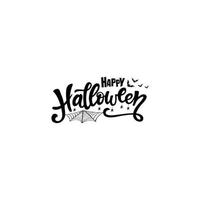 happy halloween vector belettering. vakantie belettering voor banner. happy halloween poster, wenskaart, uitnodiging voor feest.