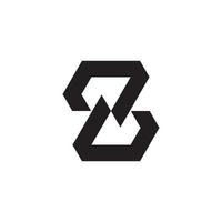 letter z of zz monogram logo ontwerp vector