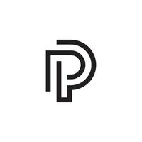 pp of p beginletter logo ontwerp vector. vector