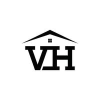 beginletter vh of hv logo ontwerpconcept. vector