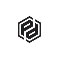 pd of dp brief logo ontwerp sjabloon vector