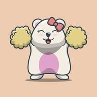 schattige dieren hamster cheerleaders illustratie vector